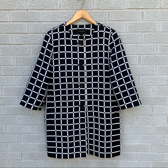 Ann Taylor Jackets & Blazers - ANN TAYLOR Windowpane Jacquard Graphic Geo Coat